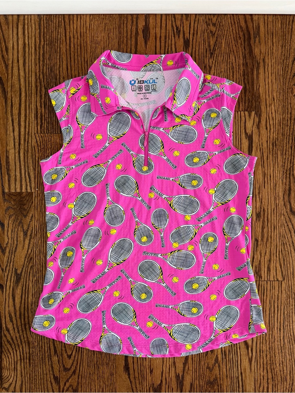 Ladies IBKUL Venus Pink Tennis Polo Tennis Tank